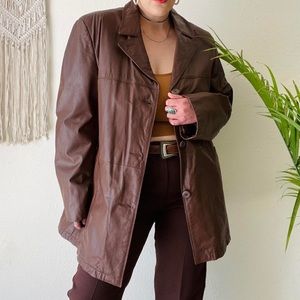 vintage brown leather jacket